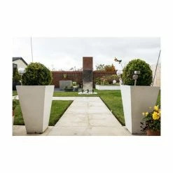 91cm Polyterrazzo White Tall Flared Square Planter -Outdoor PLANTERS Shop PP0513 add image 3 5e62