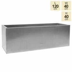 120cm Zinc Galvanised Silver Trough -Outdoor PLANTERS Shop PP10700 main image 4ddb