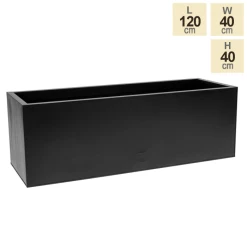 120cm Zinc Galvanised Black Trough -Outdoor PLANTERS Shop PP10704 main image ffad