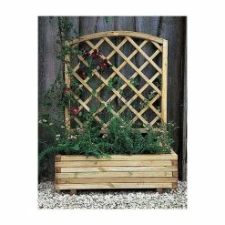 L1m Toulouse Wooden Trough Planter with Trellis