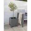 Norfolk Leisure Grigio Wooden Square Planter in Grey