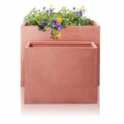60cm Terracotta Fibrecotta Tall Trough Planter -Outdoor PLANTERS Shop PP1760S add image 2 72e2