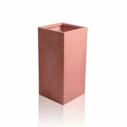 70cm Terracotta Fibrecotta Tall Cube Planter -Outdoor PLANTERS Shop PP1762L add image 2 479a