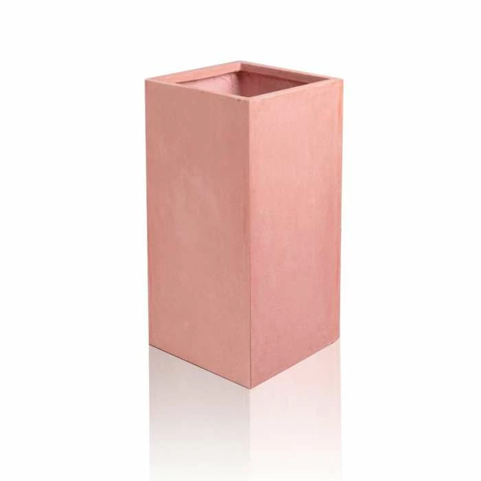 50cm Terracotta Fibrecotta Tall Cube Planter 3 50cm Terracotta Fibrecotta Tall Cube Planter - Image 3