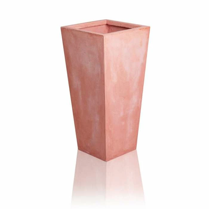 51cm Terracotta Fibrecotta Tall Flared Square Planter 4 51cm Terracotta Fibrecotta Tall Flared Square Planter - Image 4