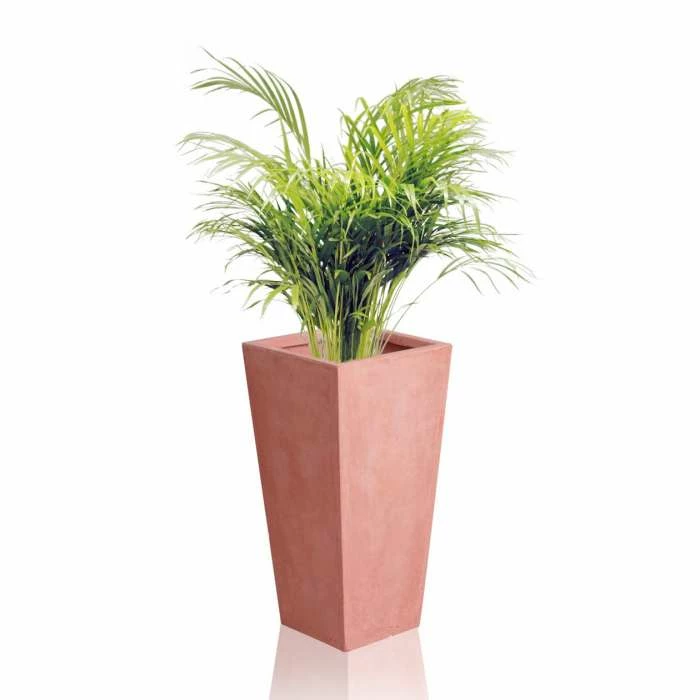 39cm Terracotta Fibrecotta Tall Flared Square Planter 1 39cm Terracotta Fibrecotta Tall Flared Square Planter