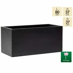 80cm Terracotta Fibrecotta Dark Grey Trough Planter -Outdoor PLANTERS Shop PP1765L add image 1 1e38