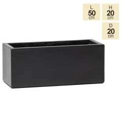 50cm Terracotta Fibrecotta Dark Grey Trough Planter -Outdoor PLANTERS Shop PP1765S main image ae6d