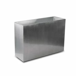 95cm Zinc Tall Trough Planter with Insert in Silver - By Primrose™