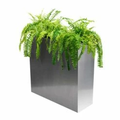 89cm Zinc Tall Trough Planter with Insert in Silver - By Primrose™ -Outdoor PLANTERS Shop PP1771M add image 1 6bf9