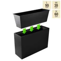 95cm Zinc Tall Trough Planter with Insert - By Primrose™ 5 95cm Zinc Tall Trough Planter with Insert - By Primrose™ -Outdoor PLANTERS Shop PP1772L main image f9d7