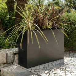 89cm Black Zinc Tall Trough Planter with Insert - By Primrose™ 13 89cm Black Zinc Tall Trough Planter with Insert - By Primrose™ -Outdoor PLANTERS Shop PP1772M add image 5 aa36