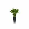 H31cm Black Square Flared Planter - By Primrose™