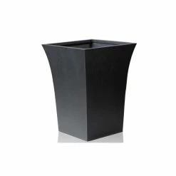 H44cm Black Square Flared Planter - By Primrose™