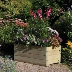 W1m (3ft 3in) Wooden Rectangular Marberry Planter by Rowlinson® -Outdoor PLANTERS Shop PP1878 add image 1 6aaf