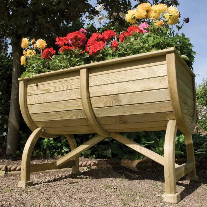 W1.07m (3ft 6in) Wooden Marberry Barrel Planter by Rowlinson® 3 W1.07m (3ft 6in) Wooden Marberry Barrel Planter by Rowlinson® - Image 3