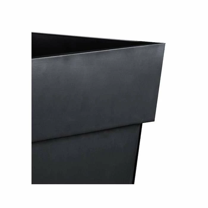 H70cm Black Zinc Tall Flared Square Planter - By Primrose™ 2 H70cm Black Zinc Tall Flared Square Planter - By Primrose™ - Image 2