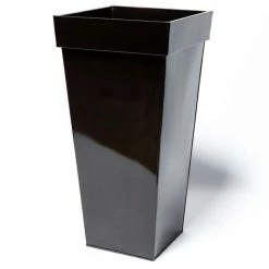 H80cm Mocha Brown Zinc Tall Flared Square Planter - By Primrose™ 10 H80cm Mocha Brown Zinc Tall Flared Square Planter - By Primrose™ -Outdoor PLANTERS Shop PP1891L add image 4 cf0a