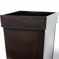 H70cm Mocha Brown Zinc Tall Flared Square Planter - By Primrose™ -Outdoor PLANTERS Shop PP1891M add image 3 8f99