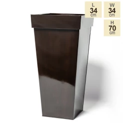 H70cm Mocha Brown Zinc Tall Flared Square Planter - By Primrose™ -Outdoor PLANTERS Shop PP1891M main image 76b2