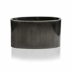 W60cm Platinum Low Oval Zinc Galvanised Planter - By Primrose™ -Outdoor PLANTERS Shop PP1975 add image 4 15c4