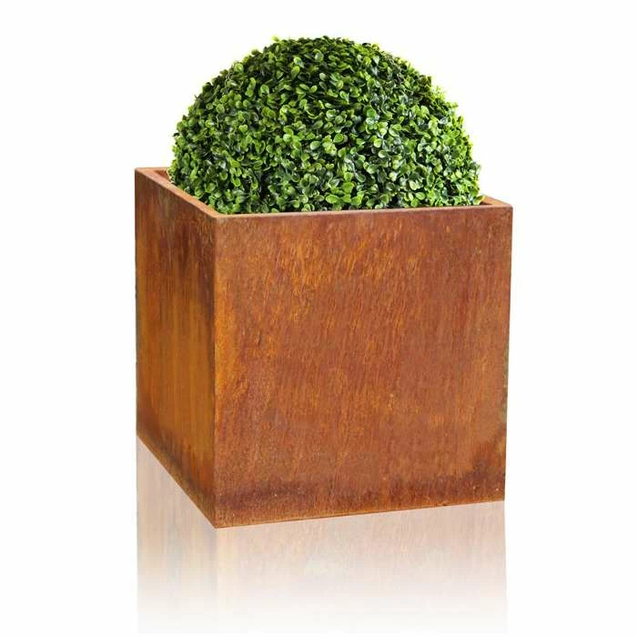 H60cm Large Corten Steel Cube Planter 1 H60cm Large Corten Steel Cube Planter