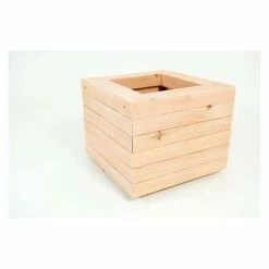 36cm Larch Wood Small Square Planter