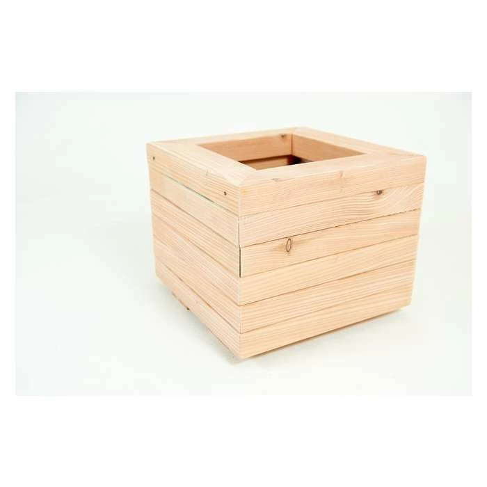 36cm Larch Wood Small Square Planter 1 36cm Larch Wood Small Square Planter