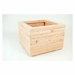 48cm Larch Wood Medium Square Planter