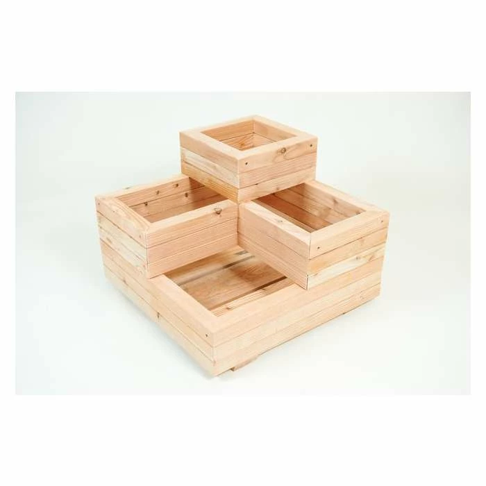 60cm Larch Wood Medium Spiral Planter 1 60cm Larch Wood Medium Spiral Planter