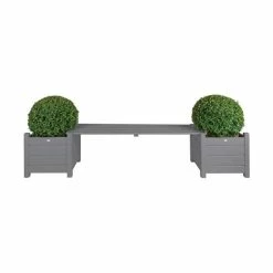1.8m Pine Wood Grey Versailles Planter Bench