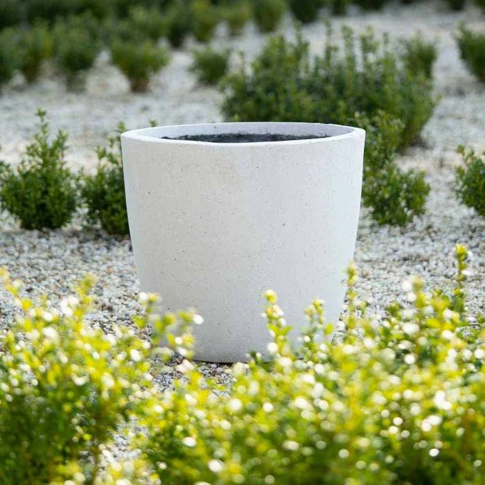 Egg Shape 50cm Handmade Fiberstone Planter in White - Exclusive to Primrose 2 Egg Shape 50cm Handmade Fiberstone Planter in White - Exclusive to Primrose - Image 2
