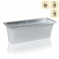 60cm Zinc Galvanised Trough Planter - By Primrose™ -Outdoor PLANTERS Shop PP2101L b3fd
