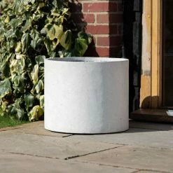 Cylinder 55cm Handmade Fiberstone Planter in White - Exclusive to Primrose 10 Cylinder 55cm Handmade Fiberstone Planter in White - Exclusive to Primrose -Outdoor PLANTERS Shop PP22WHTL 3 5bfd