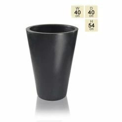 54cm Black Calgary Polystone Tall Planter