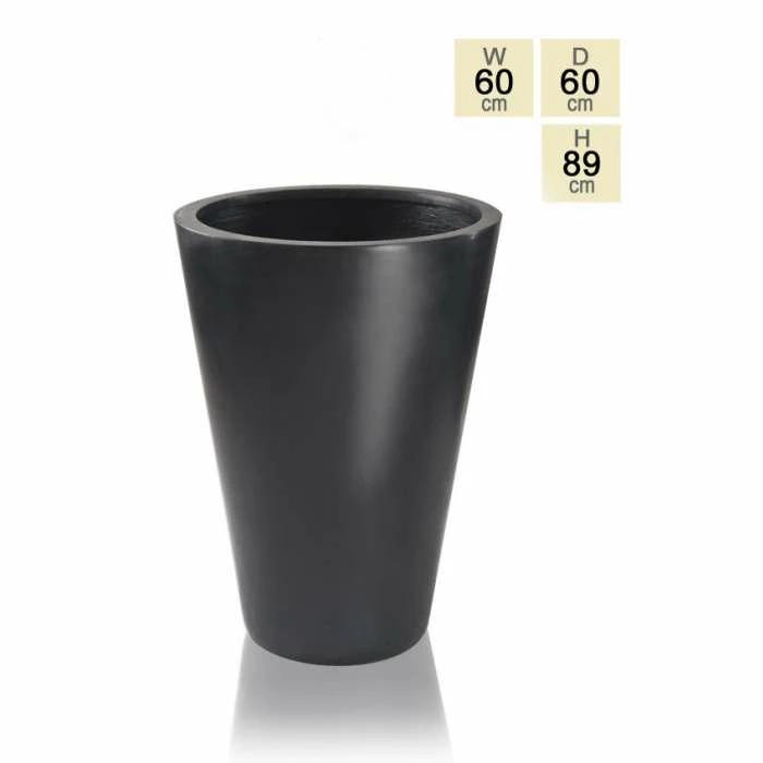 89cm Polystone Calgary Black Tall Planter 1 89cm Polystone Calgary Black Tall Planter