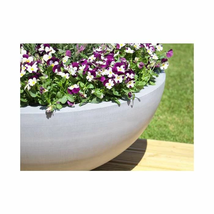 90cm Polystone Grey Lismore Low Planter 3 90cm Polystone Grey Lismore Low Planter - Image 3