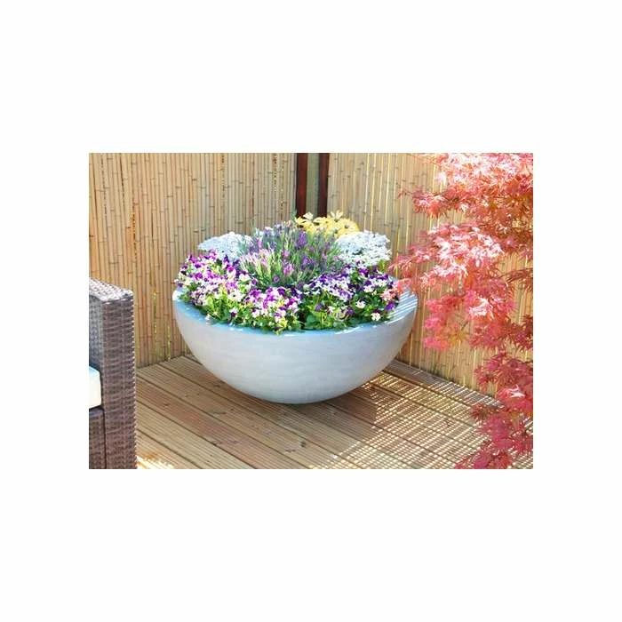 90cm Polystone Grey Lismore Low Planter 4 90cm Polystone Grey Lismore Low Planter - Image 4