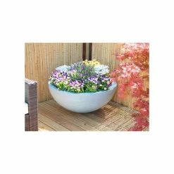 70cm Polystone Lismore Grey Low Planter -Outdoor PLANTERS Shop PP2358S add image 3 d421