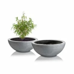 70cm Polystone Lismore Grey Low Planter -Outdoor PLANTERS Shop PP2358S add image 6 6924