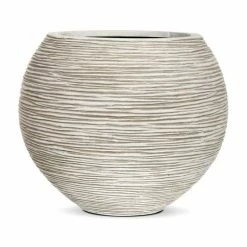 Outdoor PLANTERS Shop 12 62cm Capi Nature Ball Vase Ribbed Planter - Ivory