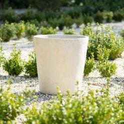 Round 60cm Handmade Fiberstone Planter in Cream - Exclusive to Primrose -Outdoor PLANTERS Shop PP23CRMS PP23CRM 3 7ebd