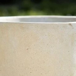 Round 45cm Handmade Fiberstone Planter in Cream - Exclusive to Primrose -Outdoor PLANTERS Shop PP23CRMS PP23CRM 4 609c