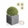 40cm Fibrecotta Kadamus Cube Planter in Dark Grey Meteor Texture