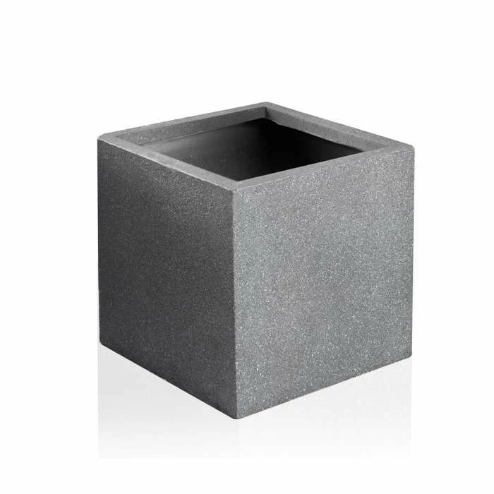 40cm Fibrecotta Kadamus Cube Planter in Dark Grey Meteor Texture 2 40cm Fibrecotta Kadamus Cube Planter in Dark Grey Meteor Texture - Image 2