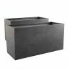 Trough 100cm Handmade Fiberstone Planters (set of 2) in Black - Exclusive to Primrose