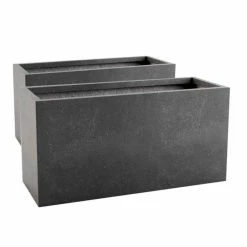 Trough 80cm Handmade Fiberstone Planters (set of 2) in Black - Exclusive to Primrose -Outdoor PLANTERS Shop PP24BLKSX2 shopped feed image 71ef