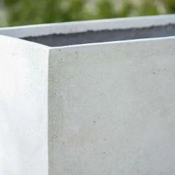 Trough 100cm Handmade Fiberstone Planter in White - Exclusive to Primrose -Outdoor PLANTERS Shop PP24WHTS PP24WHTM 3 afb0