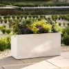 Trough 80cm Handmade Fiberstone Planter in White - Exclusive to Primrose