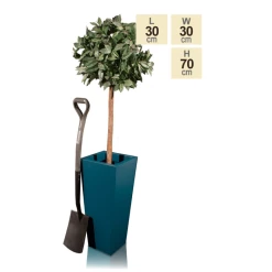 H70cm Zinc Galvanised Teal Flared Square Planter - By Primrose™ -Outdoor PLANTERS Shop PP2640M main image 6af9